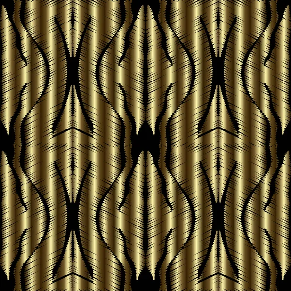 Tapiz de oro 3d vector patrón sin costura . — Archivo Imágenes Vectoriales