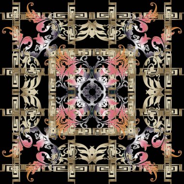 Onay Barok vektör seamless modeli.