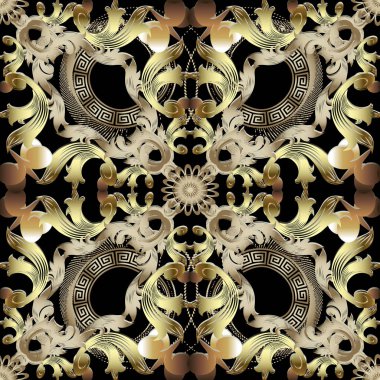 Barok süslü vektör seamless modeli. 