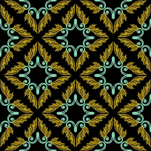 Élégance broderie vintage motif vectoriel 3d sans couture . — Image vectorielle