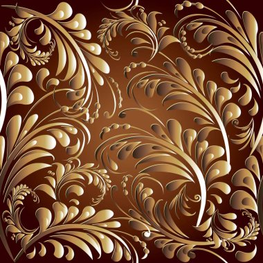 Vintage güzel çiçek 3d vektör seamless modeli. 