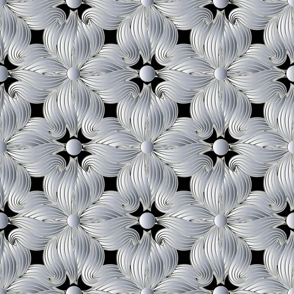 3d motif sans couture vecteur floral . — Image vectorielle