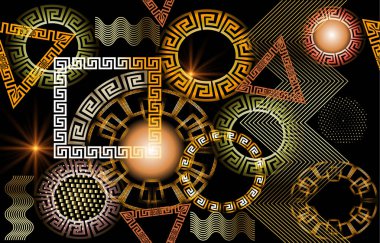 Geometrik parlak 3d Yunan vektör seamless modeli. 