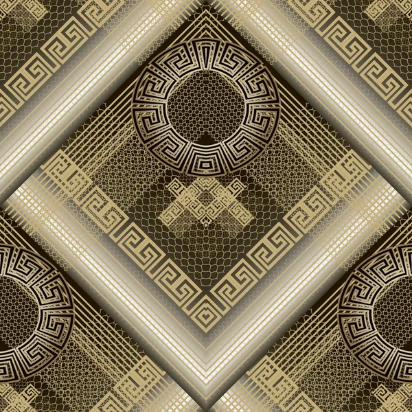 Motif Moderne Géométrique Vecteur Grec Sans Couture Grille Fond Abstrait — Image vectorielle