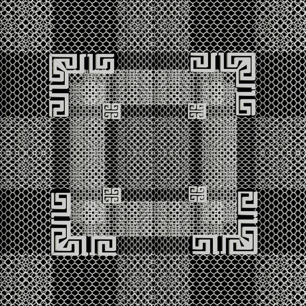 Galler Grekiska Vektor Sömlösa Mönster Abstrakta Texturerat Rutnät Bakgrund Geometriska — Stock vektor
