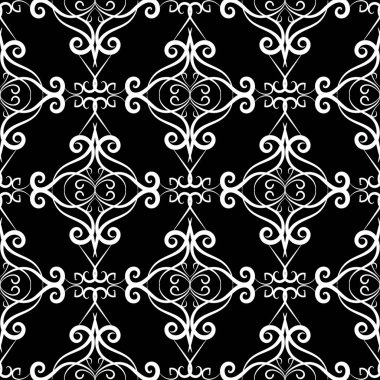 Vintage siyah ve beyaz çiçek Dikişsiz desen vektör. Elle çizilmiş doodle hat sanat oyma süsleme swirls. Damasko süs arka plan. Kumaş, baskı, Tekstil için dekoratif izole tasarım.