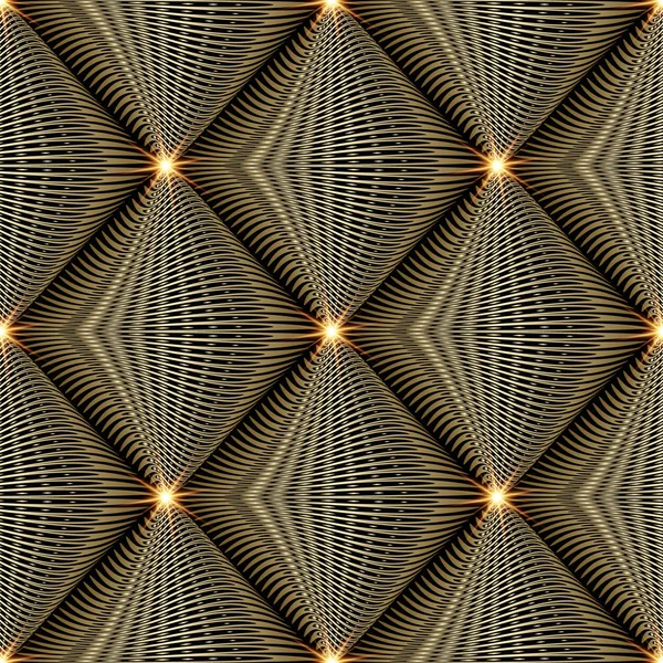 Glimmend Goud Moderne Vector Naadloze Patroon Abstracte Geometrische Gestructureerde Achtergrond — Stockvector