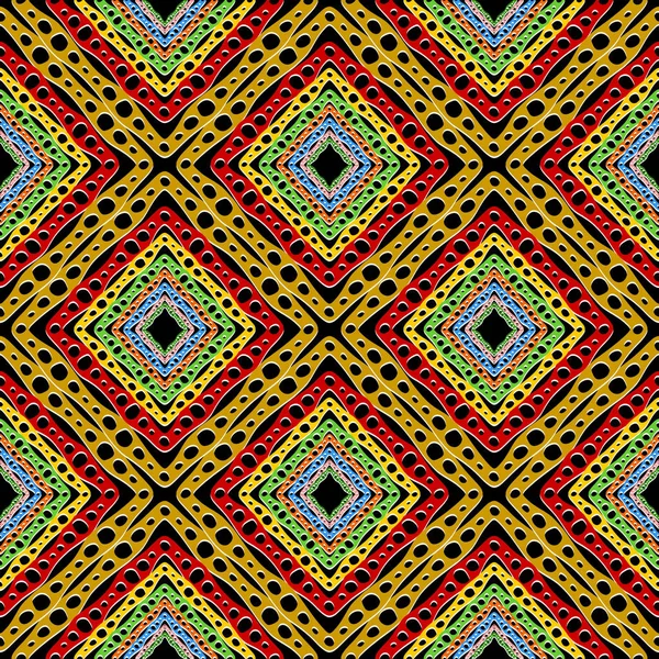 Tribal Colorido Patrón Inconsútil Vector Geométrico Fondo Estilo Étnico Abstracto — Archivo Imágenes Vectoriales