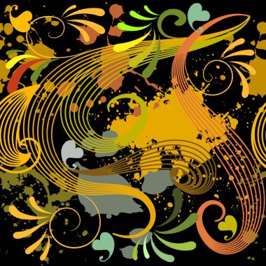 Modern Soyut Paisley vektör seamless modeli. Trendy süs renkli boya uyarıları arka plan. Vintage çiçek hat sanat oyma el çekilmiş süsleme. Parlak desenli çiçekler, yapraklar, kalpleri seviyorum