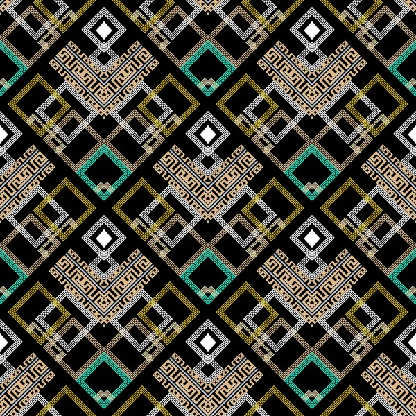 Patrón Inconsútil Colorido Vector Geométrico Griego Fondo Gofre Ornamental Abstracto — Archivo Imágenes Vectoriales