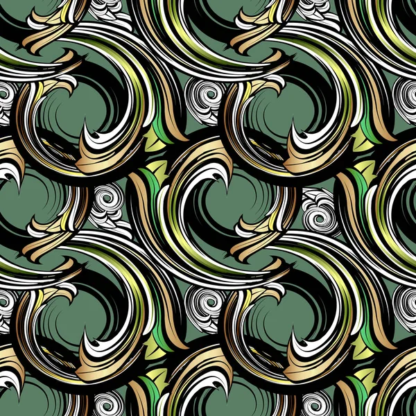 Espirales Barroco Patrón Inconsútil Vector Fondo Geométrico Ornamental Moderno Fondo — Vector de stock