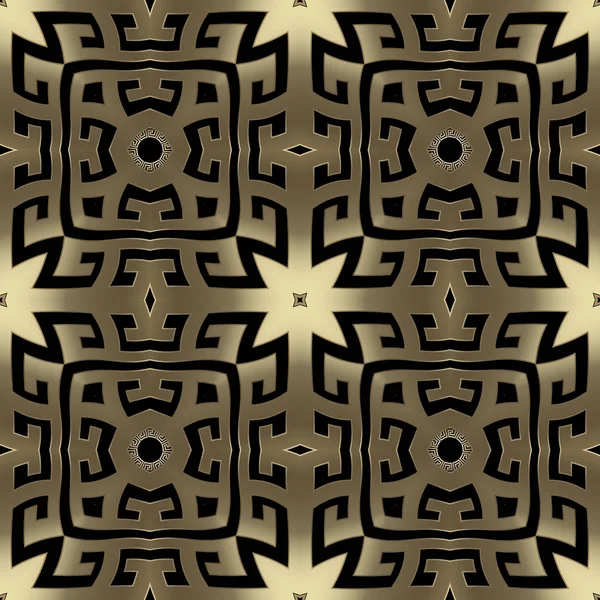 Patrón Geométrico Oro Ornamental Griego Clave Sin Costuras Fondo Geometría — Vector de stock