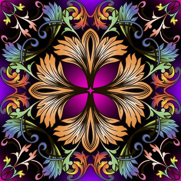 화려한 바로크 패턴입니다 배경입니다 꽃무늬 배경을 합니다 빈티지 바로크 빅토리아 — 스톡 벡터