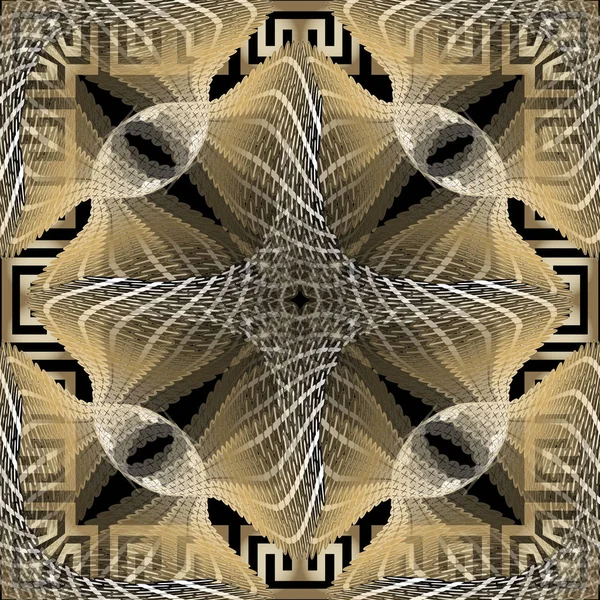 Современный Трехмерный Векторный Рисунок Швов Абстрактный Геометрический Фон Повторяю Модный — стоковый вектор