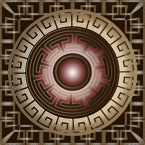 Mandala Grec Antique Motif Sans Couture Ornement Vectoriel Méandre Fond — Image vectorielle