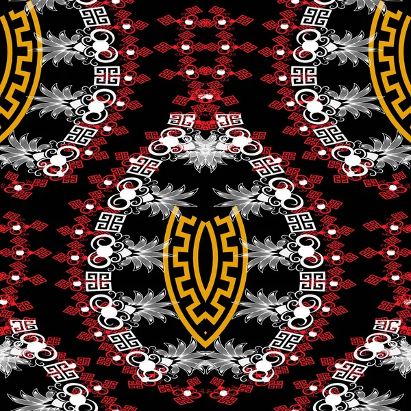 Patrón Sin Costura Vector Griego Colorido Ornamental Estilo Étnico Abstracto — Archivo Imágenes Vectoriales