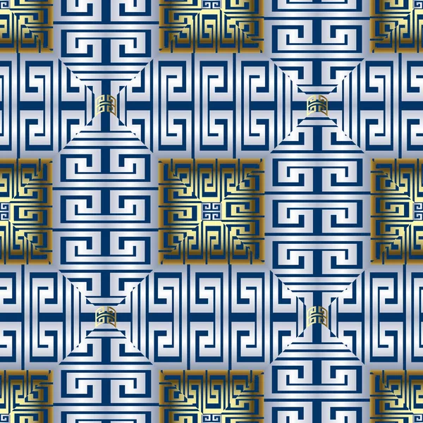 市松模様のギリシャ語ベクトルのシームレスなパターン モダンな装飾の幾何学的背景 抽象的な繰り返しギリシャ キーは 背景を通り抜けていきます エスニック風の飾りを確認します 装飾の華やかなデザイン ファブリック — ストックベクタ