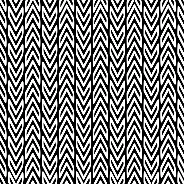 Zickzack Schwarz Weiß Vektor Nahtloses Muster Ornamentale Tribal Chevron Hintergrund — Stockvektor