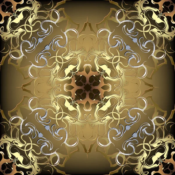 Modèle Antique Abstrait Vecteur Style Baroque Sans Couture Vintage Décor — Image vectorielle