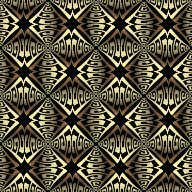 Altın soyut Yunan vektör seamless modeli. Geometrik süs arka plan. Desenli tekrar zemin. Modern Yunan anahtar altın süs kıvrımlı. Dekoratif trendy kabile etnik tarzı tasarım