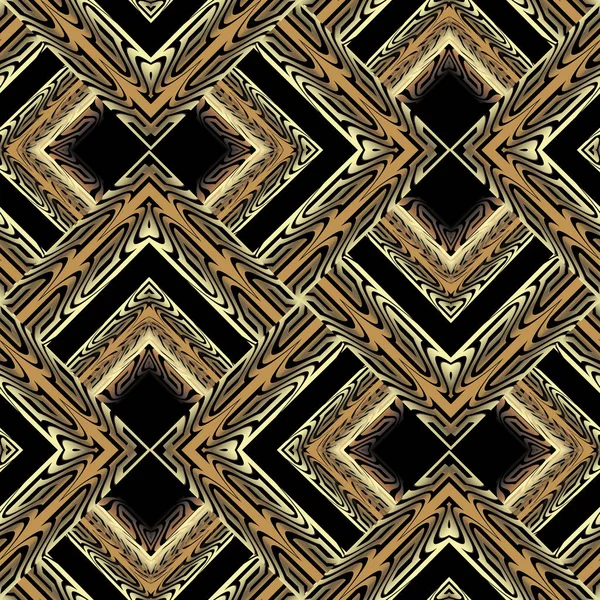 Moderno Ornamental Oro Griego Vector Patrón Sin Costura Zigzag Fondo — Archivo Imágenes Vectoriales