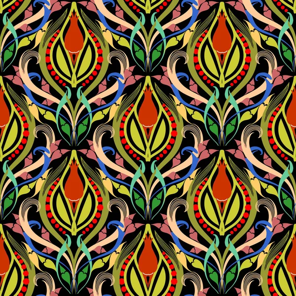 Floral Vintage Coloré Paisley Vecteur Motif Sans Couture Orné Ornemental — Image vectorielle