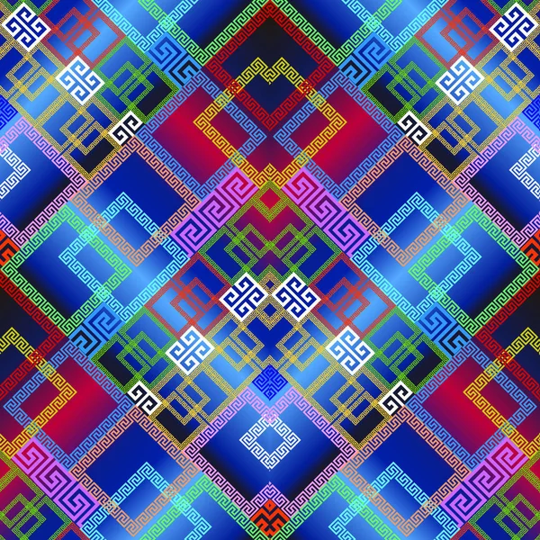 Geometrische Kleurrijke Griekse Vector Naadloze Patroon Decoratieve Lichte Oppervlakte Achtergrond — Stockvector