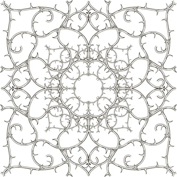 Цветочный Damask Стиле Арабеск Черно Белый Векторный Бесшовный Узор Элегантный — стоковый вектор