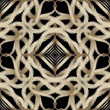 Karmaşık nakış soyut vektör seamless modeli. Vektör karışıklık arka plan işlemeli. Goblen tekrar zemin. Geometrik grunge şekiller, çizgiler, çizgili, rhombus, eğriler. Süslü tasarım