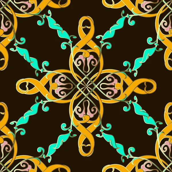 Padrão Sem Costura Estilo Étnico Colorido Vintag Fundo Ornamental Vector — Vetor de Stock