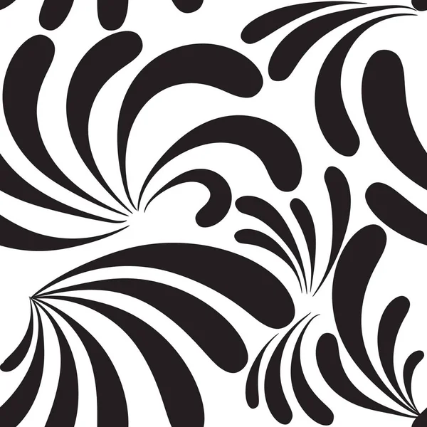 黒と白の花柄ペイズリー シームレス パターン ベクター装飾用ヴィンテージ背景 美しい繰り返し背景 抽象的なカモミールの花で装飾的な現代のエスニック風手描き飾り — ストックベクタ