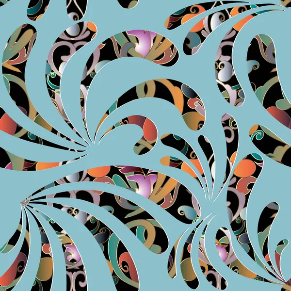 Coloré Motif Floral Paisley Sans Couture Fond Vintage Décoratif Vectoriel — Image vectorielle