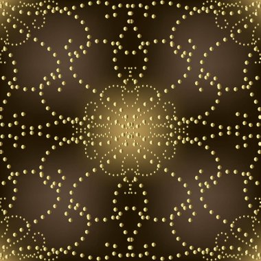 Noktalı vintage çiçek vektör seamless modeli. Süs Damask parlak noktalar arka plan. Desenli tekrar parlak zemin. Elegance noktalı çizgiler, aşk kalpler, çiçekler, şekiller. Modern süslü tasarım.