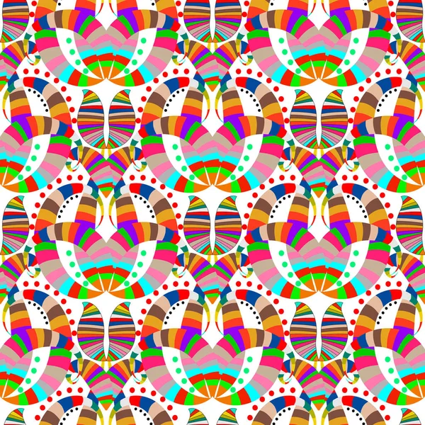 Modèle Sans Couture Vectoriel Style Ethnique Coloré Rayé Illustration Dessin — Image vectorielle