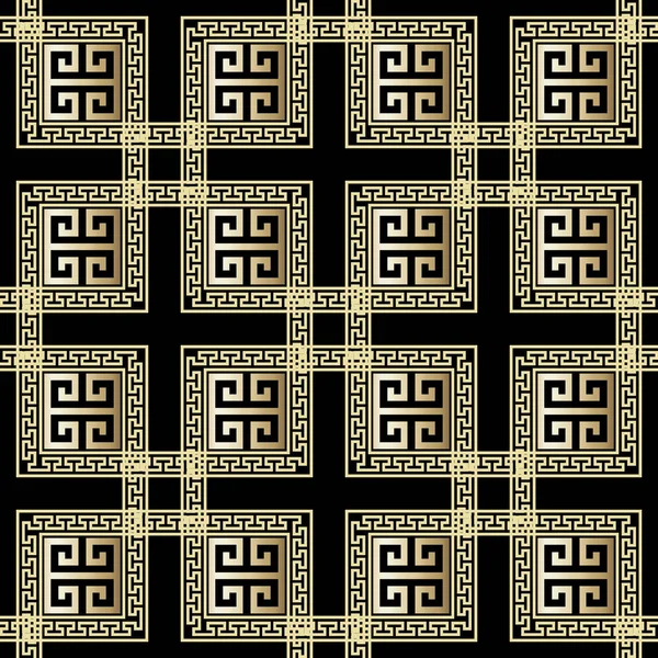 Geometrik Yunan vektör 3d seamless modeli. Süs süslü arka plan. Geometri damalı zemin yineleyin. Yunan anahtar geometrik şekiller, kare, çizgiler, kenarlıklar antik süsleme kıvrımlı. 