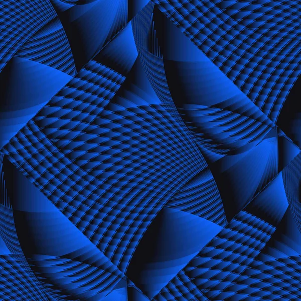 Getextureerde Donker Blauwe Sierlijke Vector Naadloze Patroon Oppervlakte Sier Geometrische — Stockvector