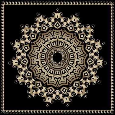 Süs vektör yuvarlak mandala desen. Çiçek süslü adam