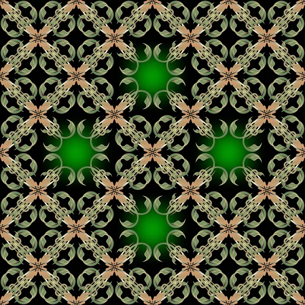 Orné floral style baroque motif vectoriel abstrait sans couture. Co — Image vectorielle