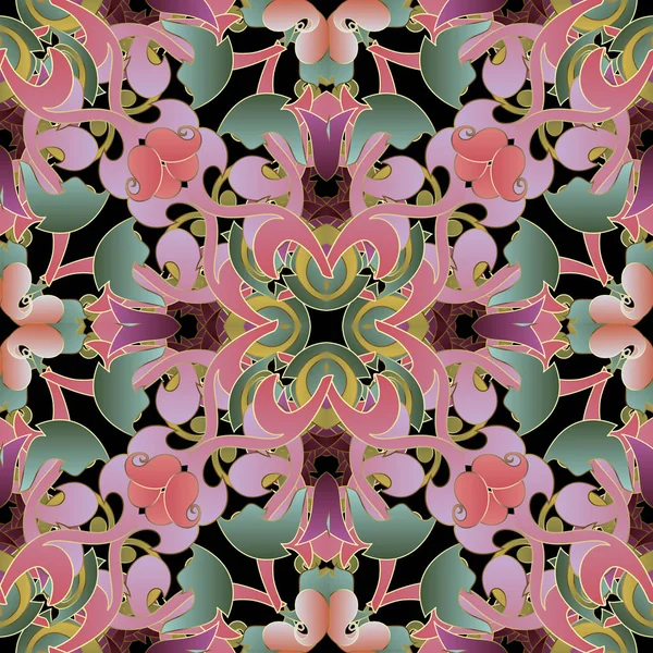 Coloré beau motif floral vecteur Paisley sans couture. Éléga — Image vectorielle