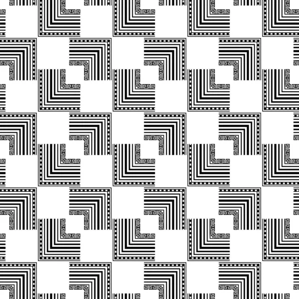 Bianco e nero modello moderno zigzag vettore senza soluzione di continuità. Ornamenta — Vettoriale Stock