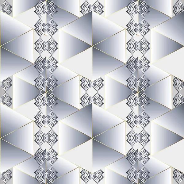 Licht abstracte geometrische etnische stijl Griekse naadloze patroon. Ve — Stockvector