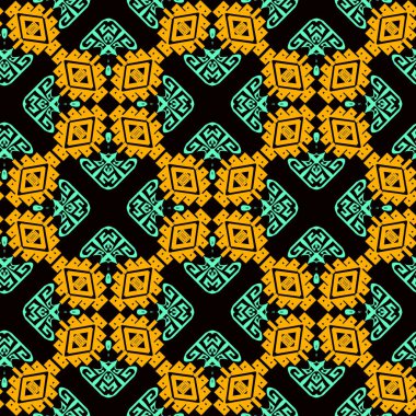 Süs renkli kabile vektör dikişsiz desen. Etnik üslup