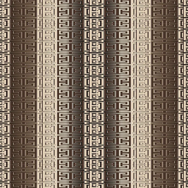 Rayé or 3d vecteur grec motif sans couture. Surface géométrique — Image vectorielle