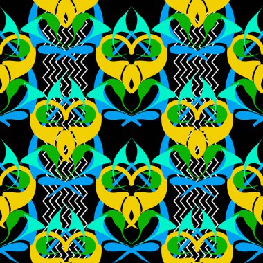 Soyut etnik stil renkli vektör sorunsuz desen. Kabile  