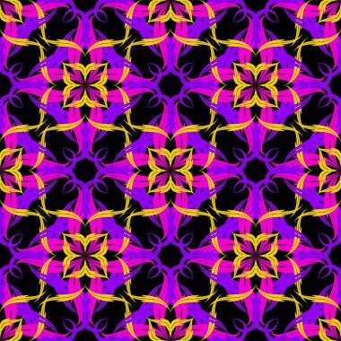 Çiçek süs Damask dikişsiz desen. Vektör desenli eleg