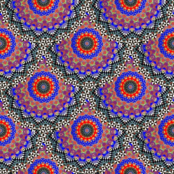 Kleurrijke etnische stijl Floral vector naadloze patroon. Multicolor — Stockvector