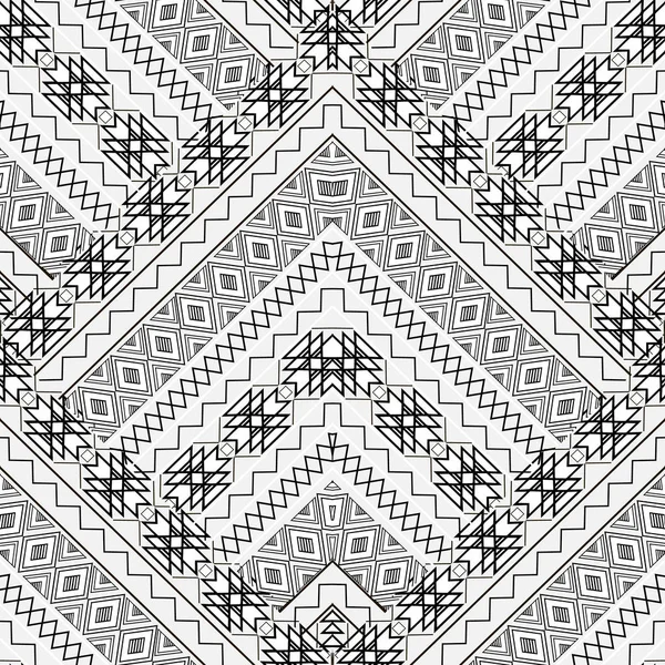 Zigzag patrón sin costuras sobre fondo blanco. Ornio blanco y negro — Archivo Imágenes Vectoriales
