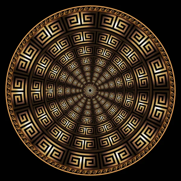 Nowoczesne 3D geometryczne grecki wektor okrągły wzór Mandala. Ornament — Wektor stockowy