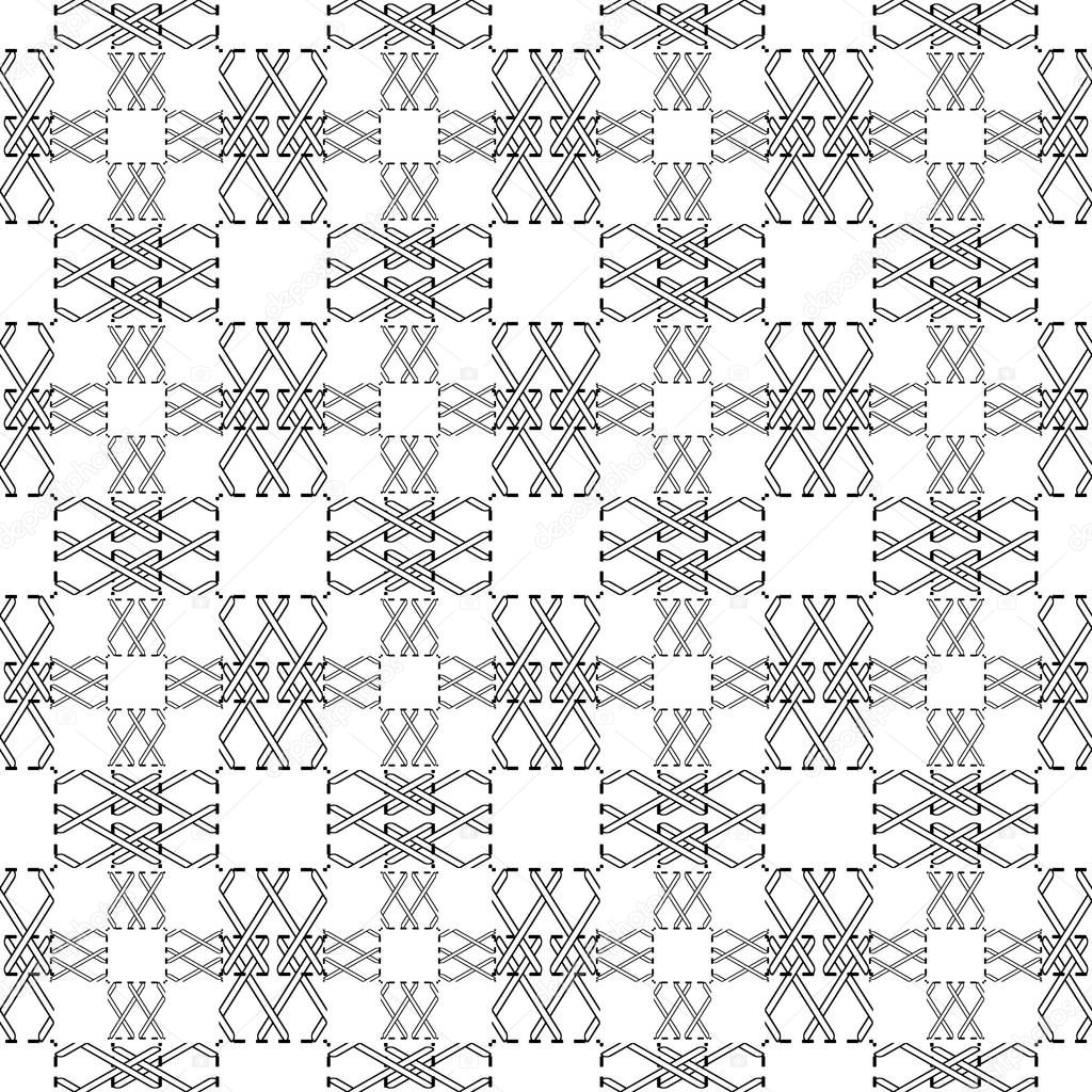 Cross stitching seamless pattern. Checkered squares background. 