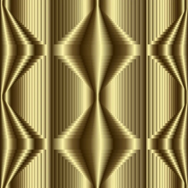 3d Oro strutturato modello geometrico vettore senza soluzione di continuità. Orname dorato — Vettoriale Stock